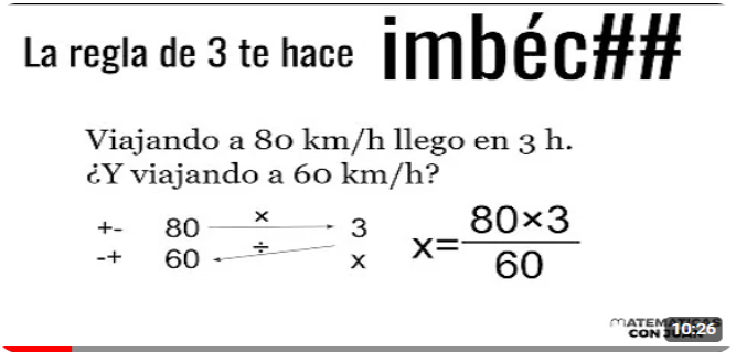 CRITICA A LA REGLA DE 3 INVERSA - Matematicas Basicas